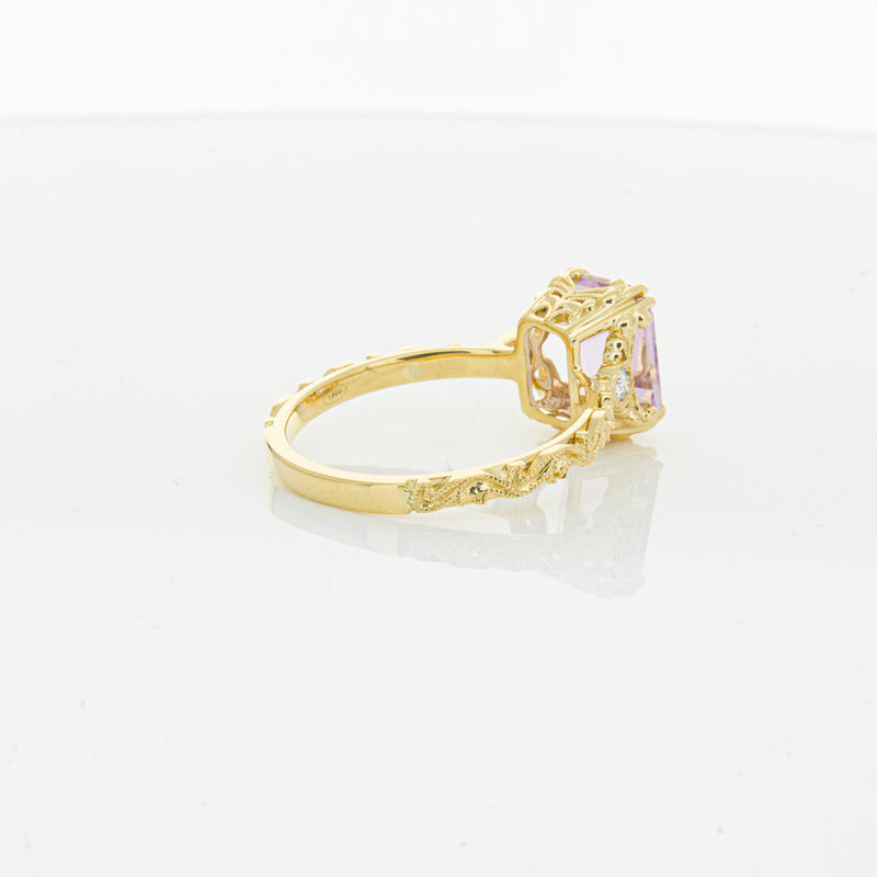18ct Yellow Gold 2.64ct Kunzite & Diamond Romanov Ring-Ring-Walker & Hall