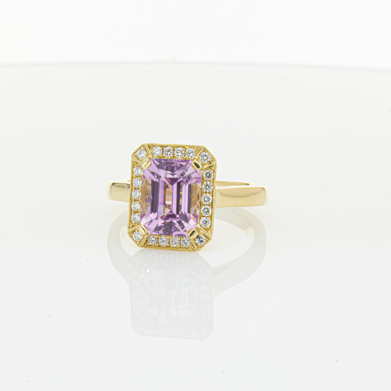 18ct Yellow Gold 2.90ct Kunzite & Diamond Empire Ring-Ring-Walker & Hall