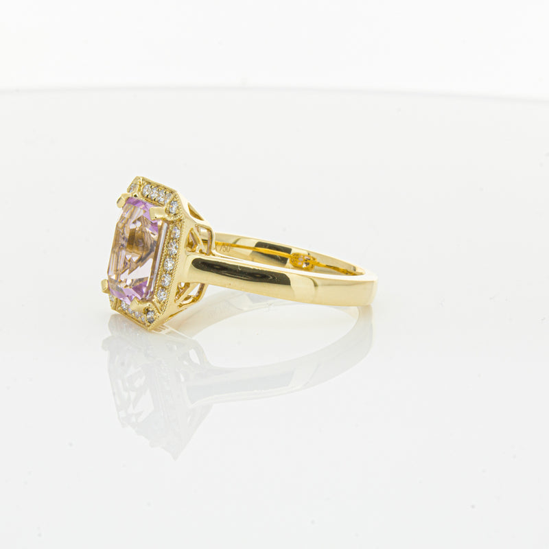 18ct Yellow Gold 2.90ct Kunzite & Diamond Empire Ring-Ring-Walker & Hall