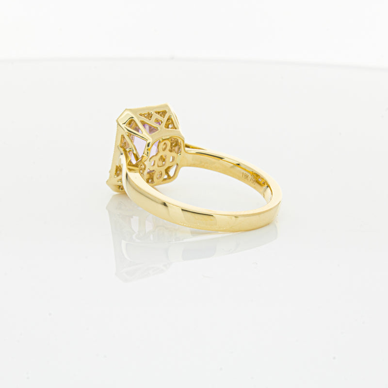 18ct Yellow Gold 2.90ct Kunzite & Diamond Empire Ring-Ring-Walker & Hall