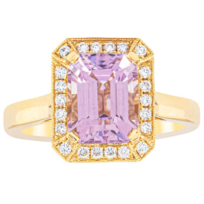 18ct Yellow Gold 2.90ct Kunzite & Diamond Empire Ring-Ring-Walker & Hall