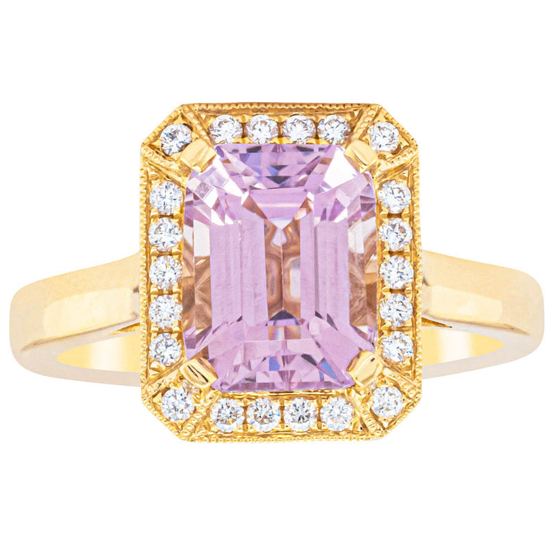 18ct Yellow Gold 2.90ct Kunzite & Diamond Empire Ring-Ring-Walker & Hall