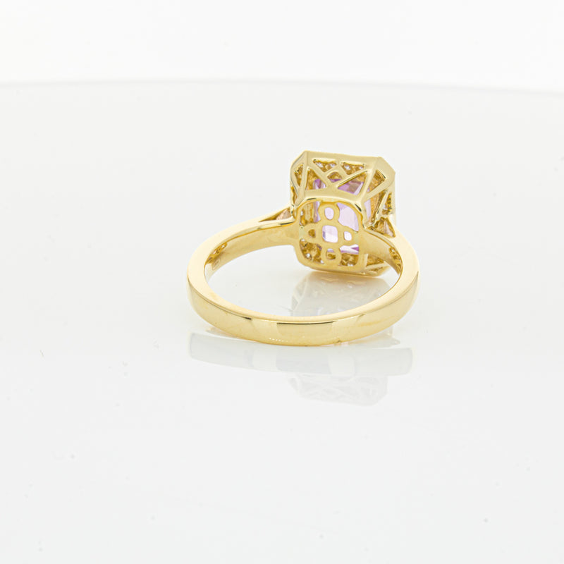 18ct Yellow Gold 2.90ct Kunzite & Diamond Empire Ring-Ring-Walker & Hall