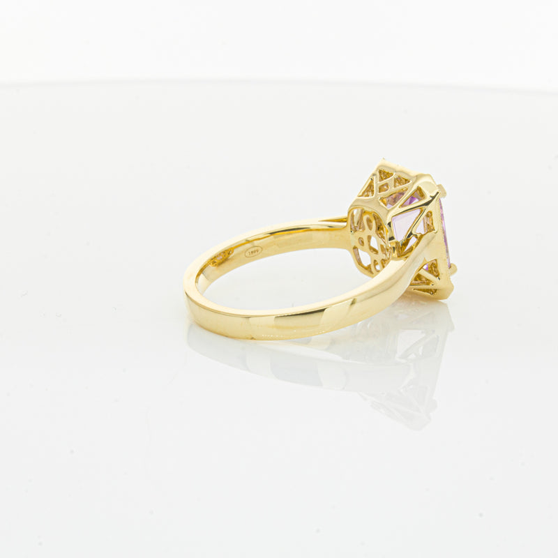 18ct Yellow Gold 2.90ct Kunzite & Diamond Empire Ring-Ring-Walker & Hall