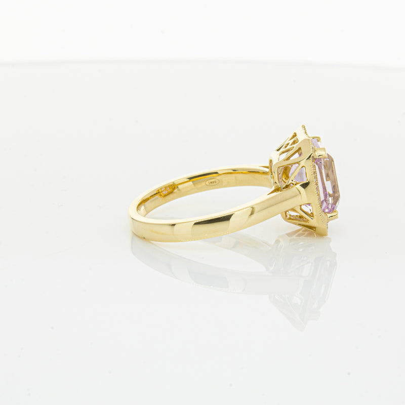 18ct Yellow Gold 2.90ct Kunzite & Diamond Empire Ring-Ring-Walker & Hall