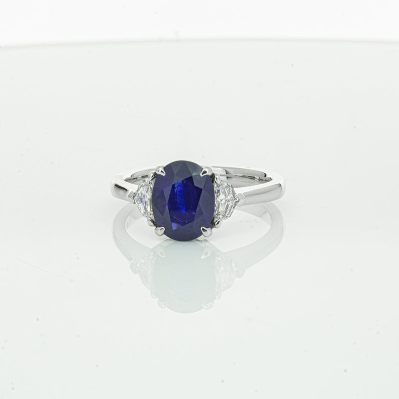 18ct White Gold Sapphire & Diamond Ring-Ring-Walker & Hall