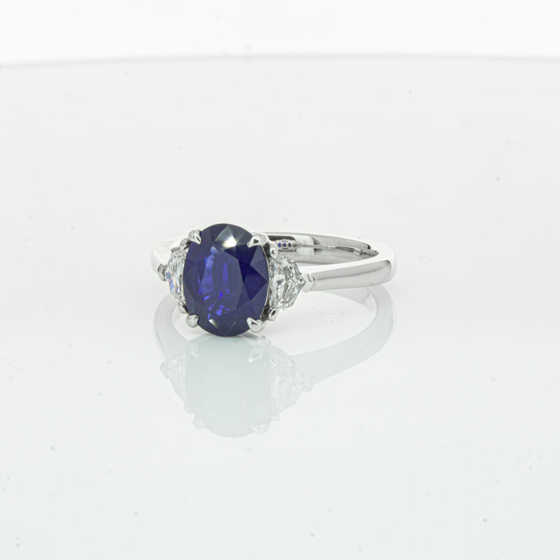 18ct White Gold Sapphire & Diamond Ring-Ring-Walker & Hall