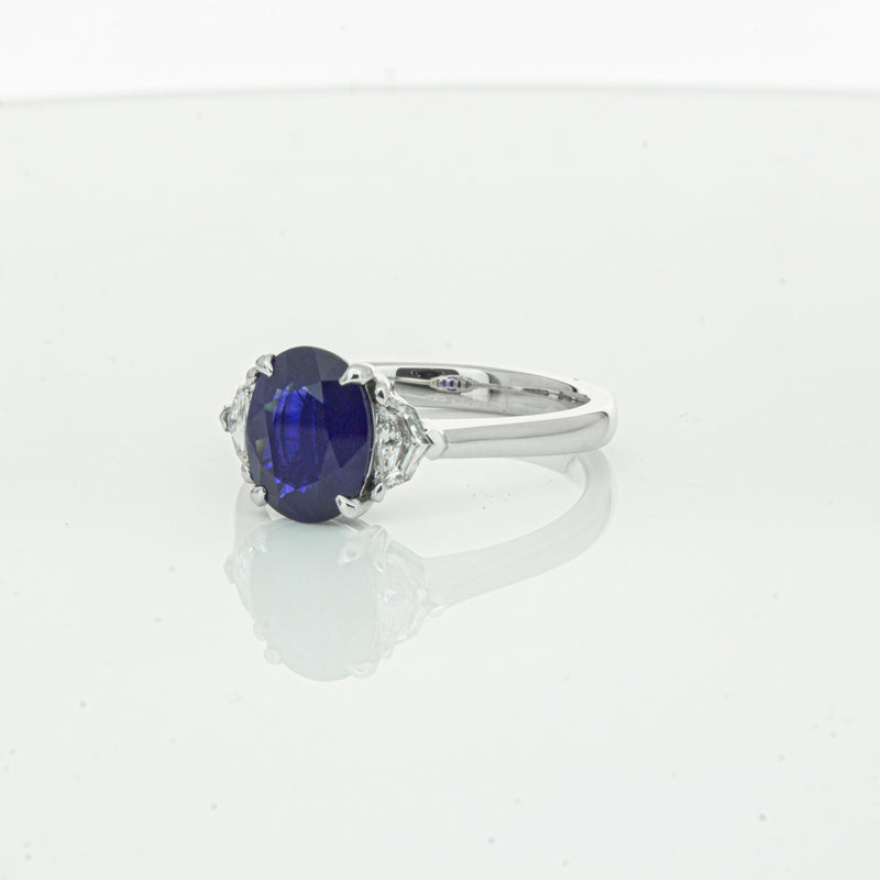 18ct White Gold Sapphire & Diamond Ring-Ring-Walker & Hall