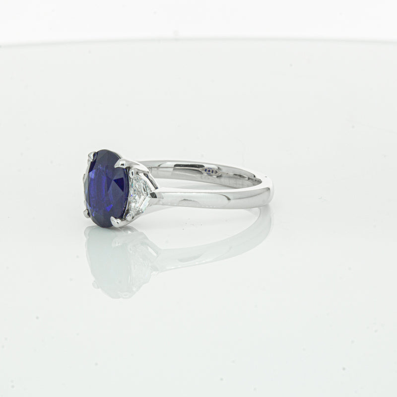 18ct White Gold Sapphire & Diamond Ring-Ring-Walker & Hall