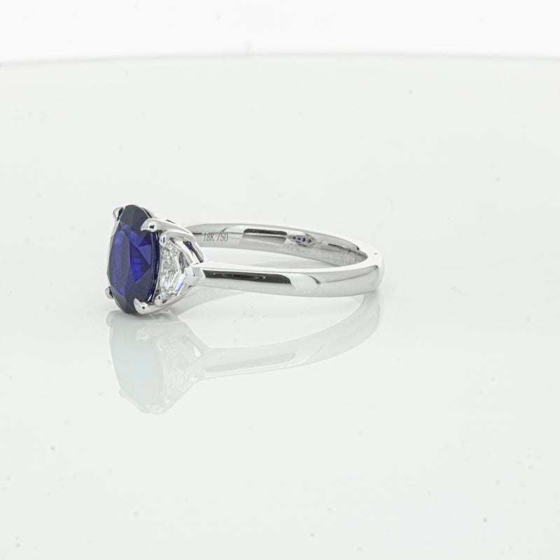 18ct White Gold Sapphire & Diamond Ring-Ring-Walker & Hall