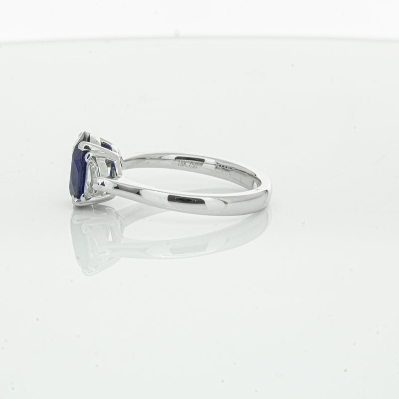 18ct White Gold Sapphire & Diamond Ring-Ring-Walker & Hall