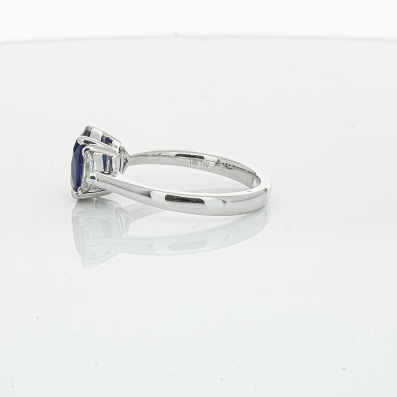 18ct White Gold Sapphire & Diamond Ring-Ring-Walker & Hall
