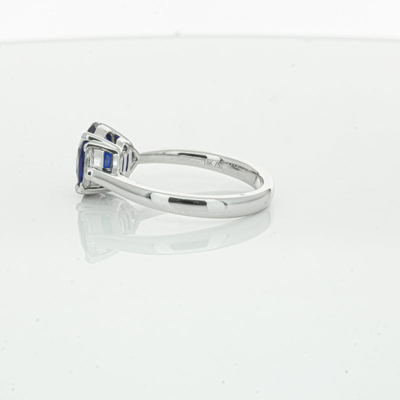 18ct White Gold Sapphire & Diamond Ring-Ring-Walker & Hall