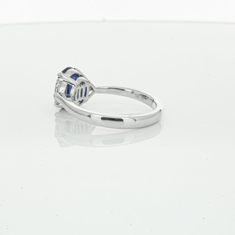 18ct White Gold Sapphire & Diamond Ring-Ring-Walker & Hall