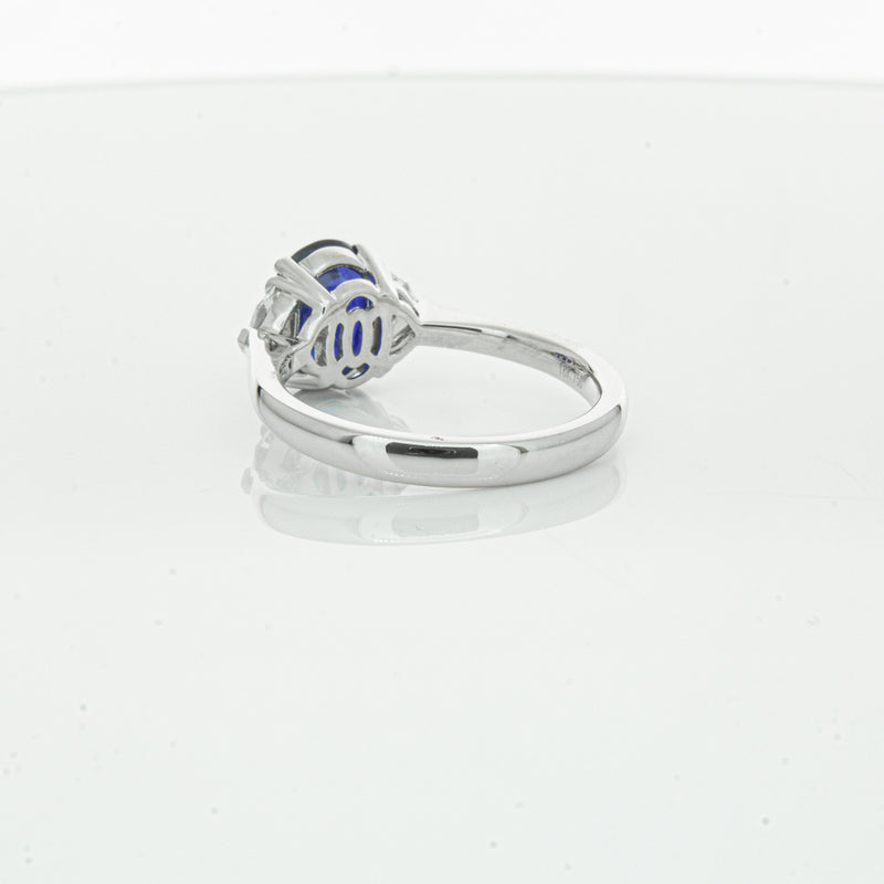 18ct White Gold Sapphire & Diamond Ring-Ring-Walker & Hall