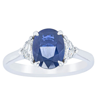 18ct White Gold Sapphire & Diamond Ring-Ring-Walker & Hall