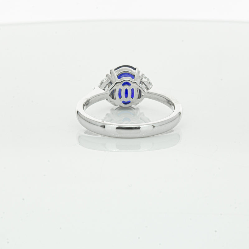 18ct White Gold Sapphire & Diamond Ring-Ring-Walker & Hall