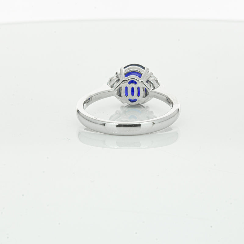 18ct White Gold Sapphire & Diamond Ring-Ring-Walker & Hall