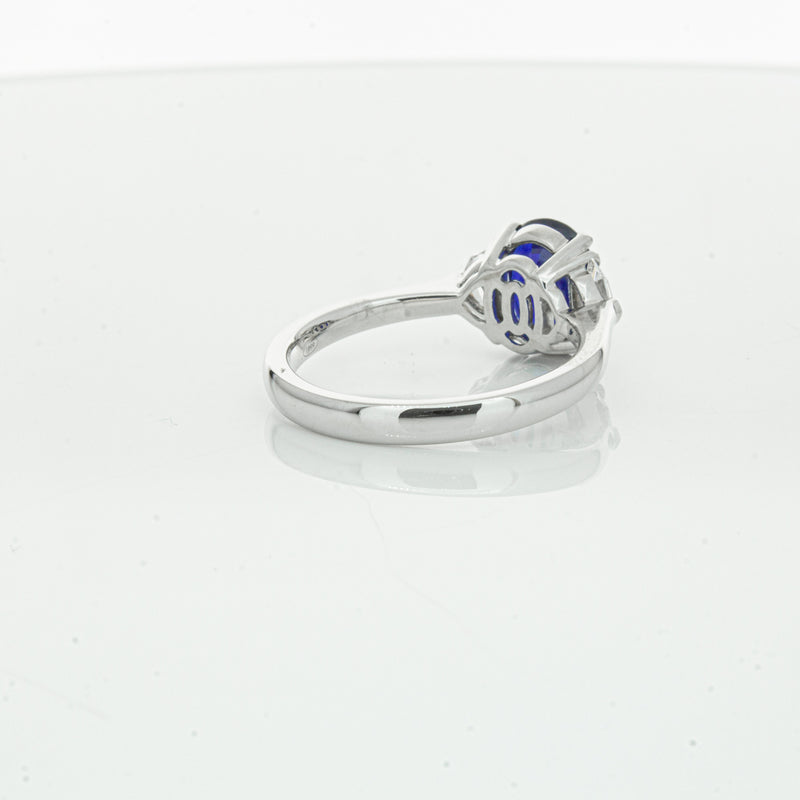 18ct White Gold Sapphire & Diamond Ring-Ring-Walker & Hall