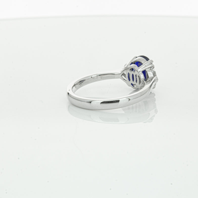 18ct White Gold Sapphire & Diamond Ring-Ring-Walker & Hall