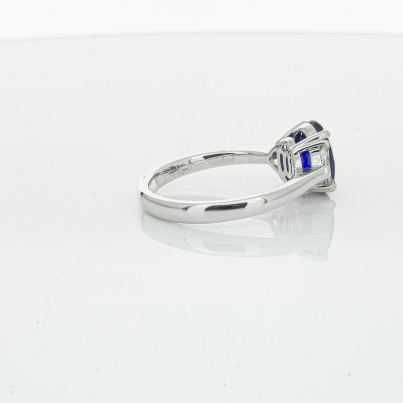 18ct White Gold Sapphire & Diamond Ring-Ring-Walker & Hall