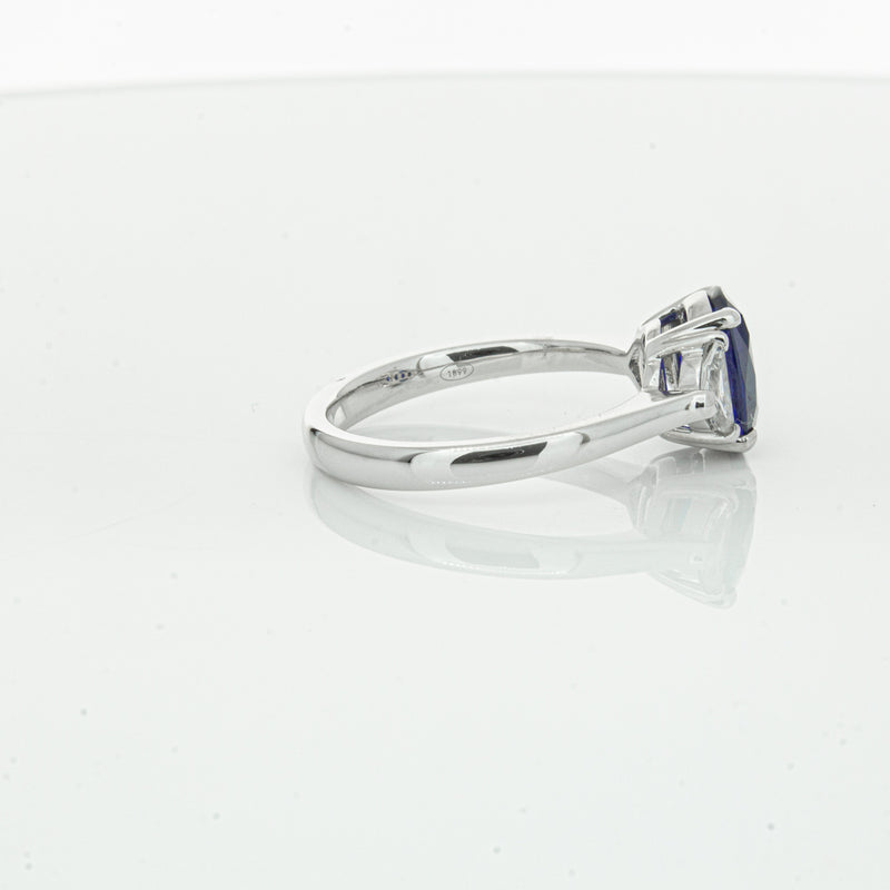 18ct White Gold Sapphire & Diamond Ring-Ring-Walker & Hall