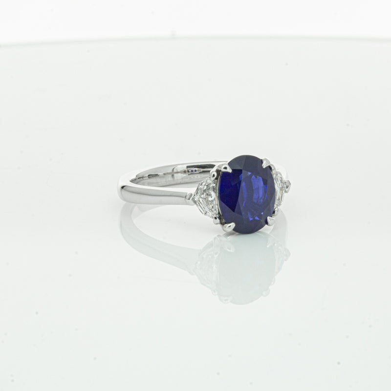 18ct White Gold Sapphire & Diamond Ring-Ring-Walker & Hall