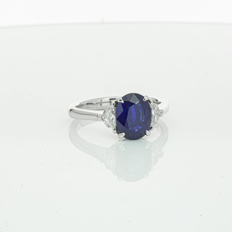 18ct White Gold Sapphire & Diamond Ring-Ring-Walker & Hall