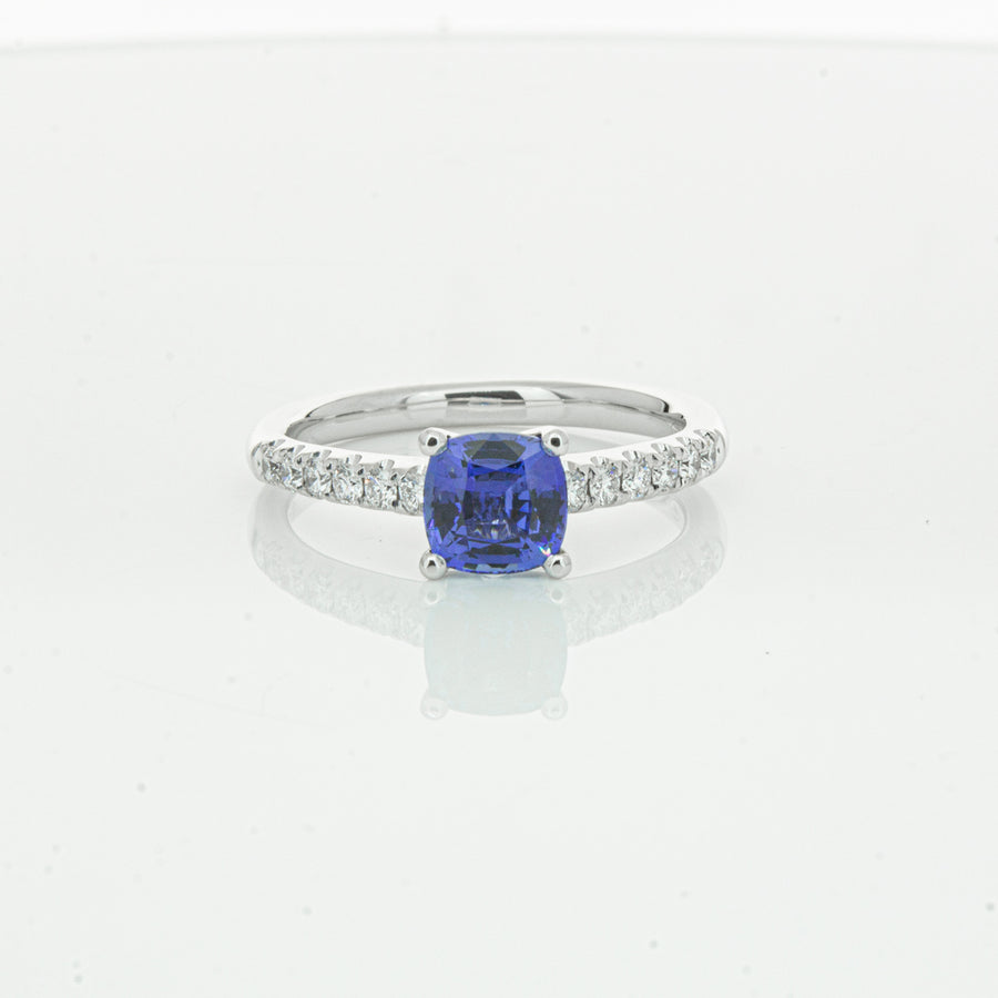 18ct White Gold 1.21ct Sapphire & Diamond Meridien Ring-Ring-Walker & Hall