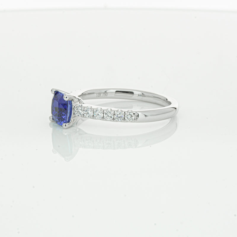 18ct White Gold 1.21ct Sapphire & Diamond Meridien Ring-Ring-Walker & Hall
