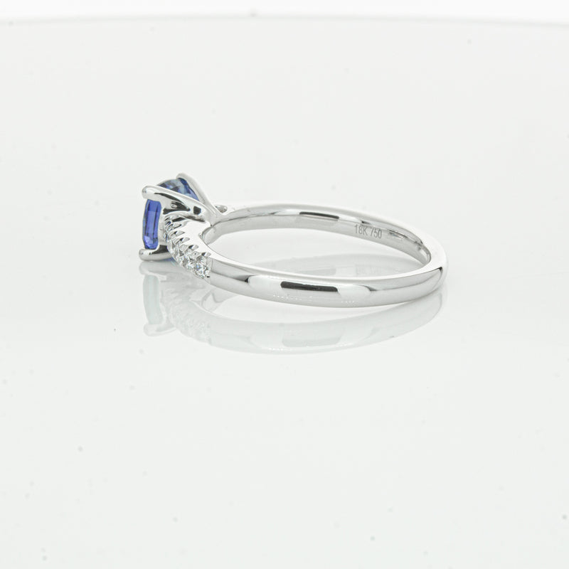 18ct White Gold 1.21ct Sapphire & Diamond Meridien Ring-Ring-Walker & Hall