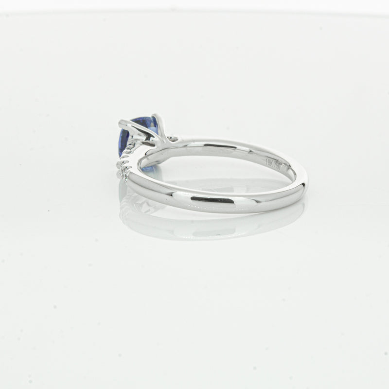 18ct White Gold 1.21ct Sapphire & Diamond Meridien Ring-Ring-Walker & Hall