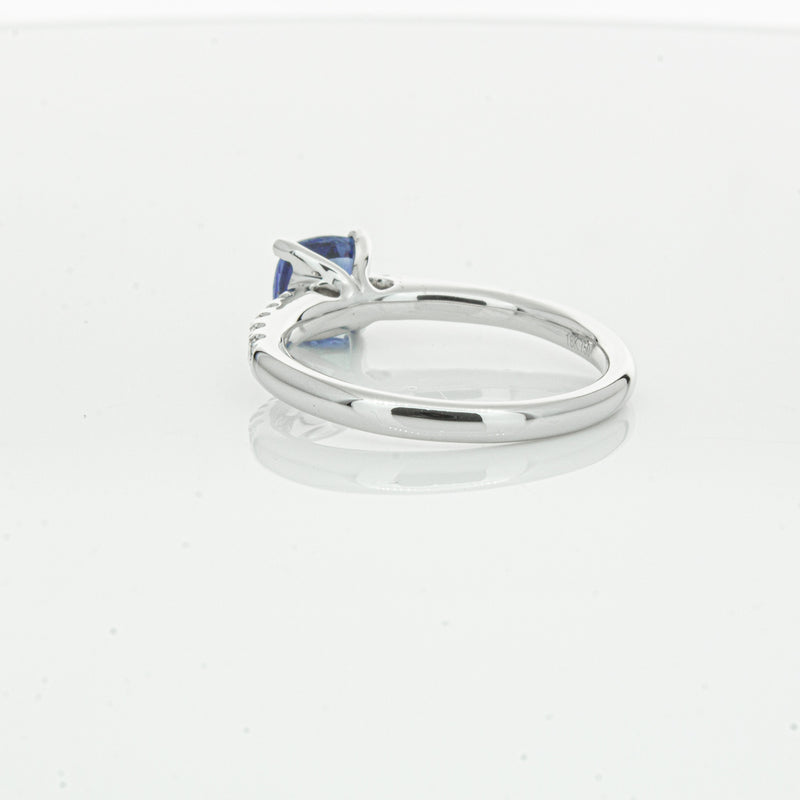 18ct White Gold 1.21ct Sapphire & Diamond Meridien Ring-Ring-Walker & Hall