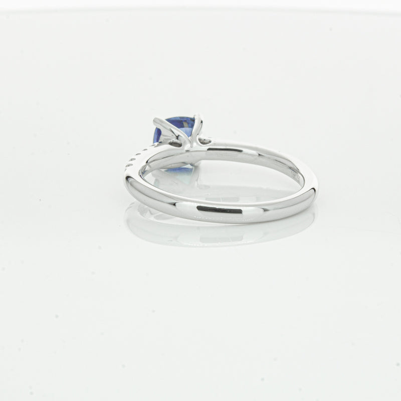18ct White Gold 1.21ct Sapphire & Diamond Meridien Ring-Ring-Walker & Hall
