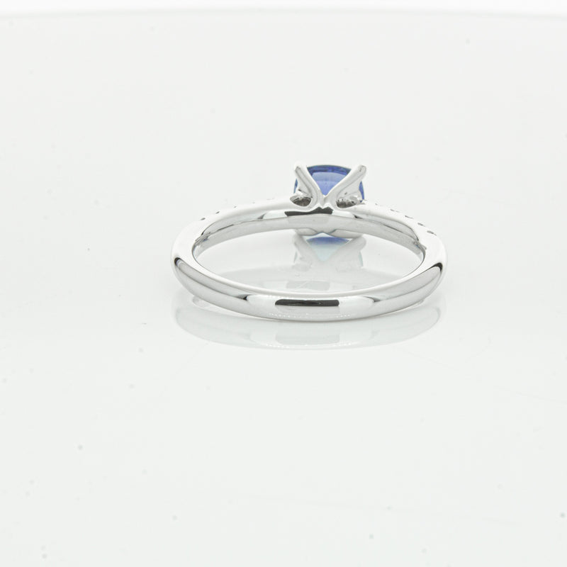 18ct White Gold 1.21ct Sapphire & Diamond Meridien Ring-Ring-Walker & Hall