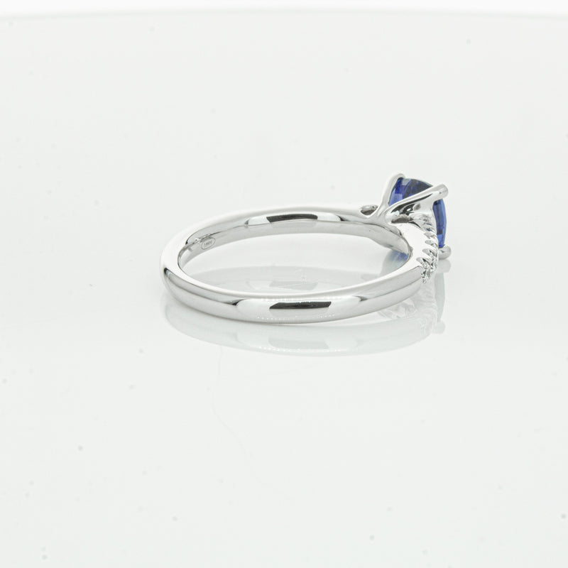18ct White Gold 1.21ct Sapphire & Diamond Meridien Ring-Ring-Walker & Hall