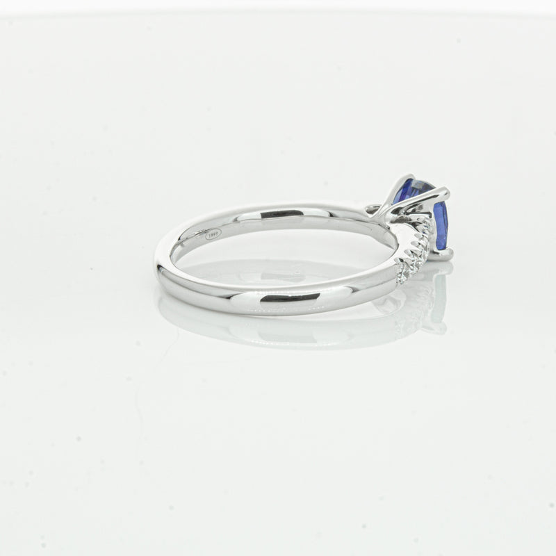 18ct White Gold 1.21ct Sapphire & Diamond Meridien Ring-Ring-Walker & Hall