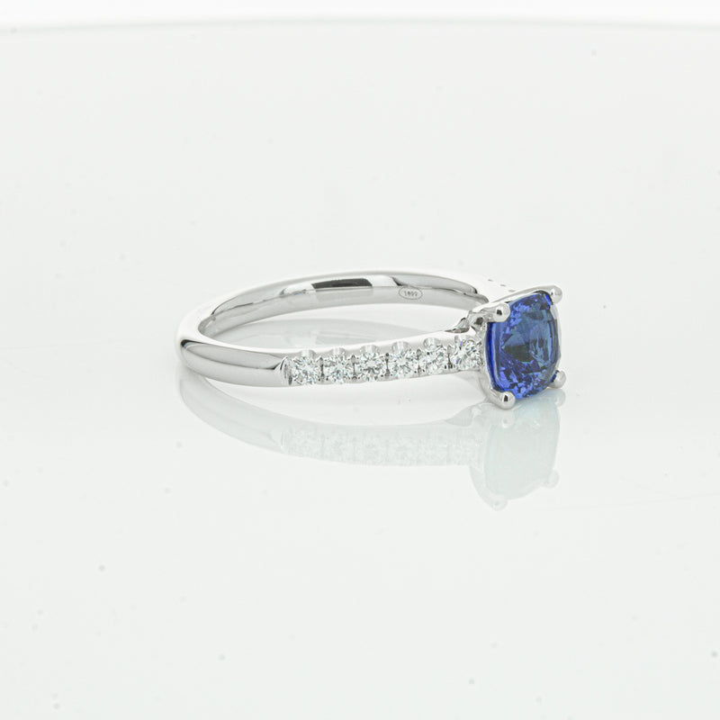 18ct White Gold 1.21ct Sapphire & Diamond Meridien Ring-Ring-Walker & Hall