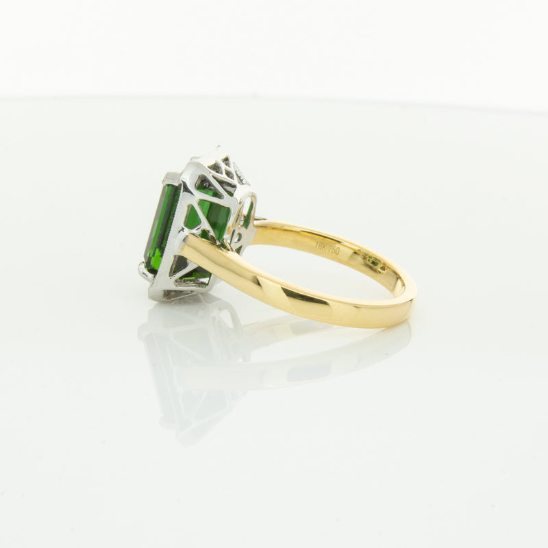 18ct Yellow Gold 6.44ct Tourmaline & Diamond Empire Ring-Ring-Walker & Hall