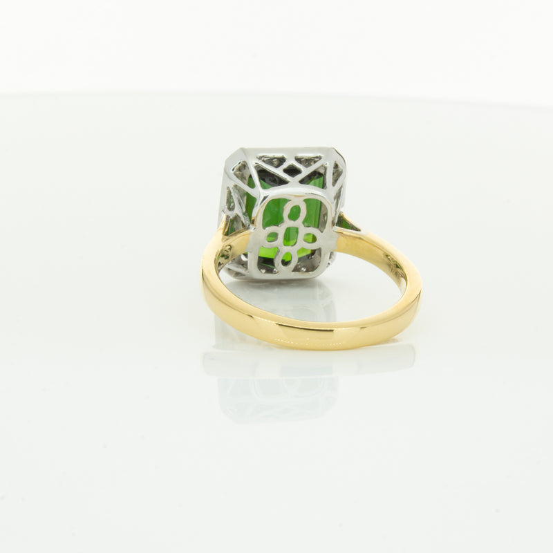18ct Yellow Gold 6.44ct Tourmaline & Diamond Empire Ring-Ring-Walker & Hall