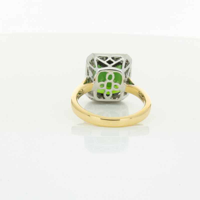 18ct Yellow Gold 6.44ct Tourmaline & Diamond Empire Ring-Ring-Walker & Hall