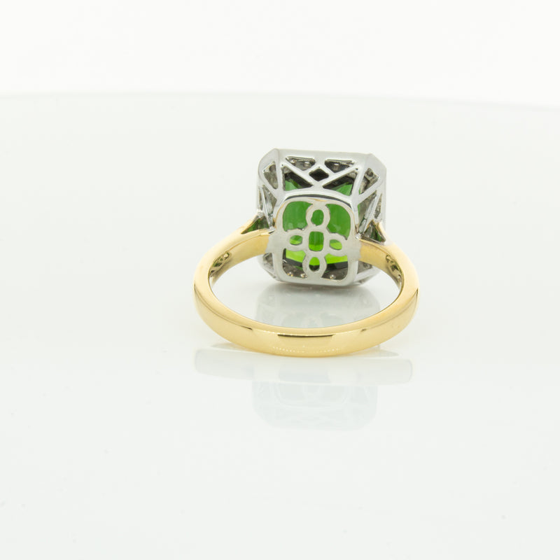 18ct Yellow Gold 6.44ct Tourmaline & Diamond Empire Ring-Ring-Walker & Hall