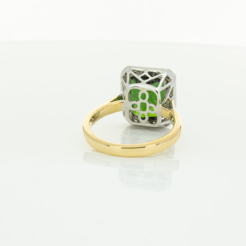 18ct Yellow Gold 6.44ct Tourmaline & Diamond Empire Ring-Ring-Walker & Hall