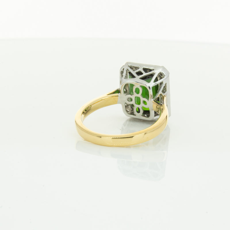 18ct Yellow Gold 6.44ct Tourmaline & Diamond Empire Ring-Ring-Walker & Hall