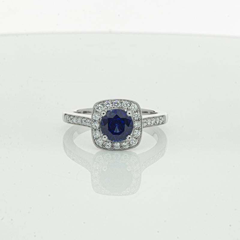 18ct White Gold 1.56ct Sapphire & Diamond Aurora Ring-Ring-Walker & Hall