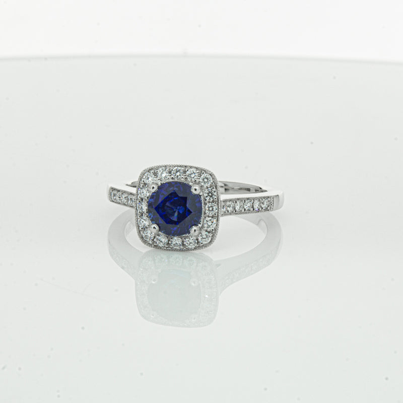18ct White Gold 1.56ct Sapphire & Diamond Aurora Ring-Ring-Walker & Hall