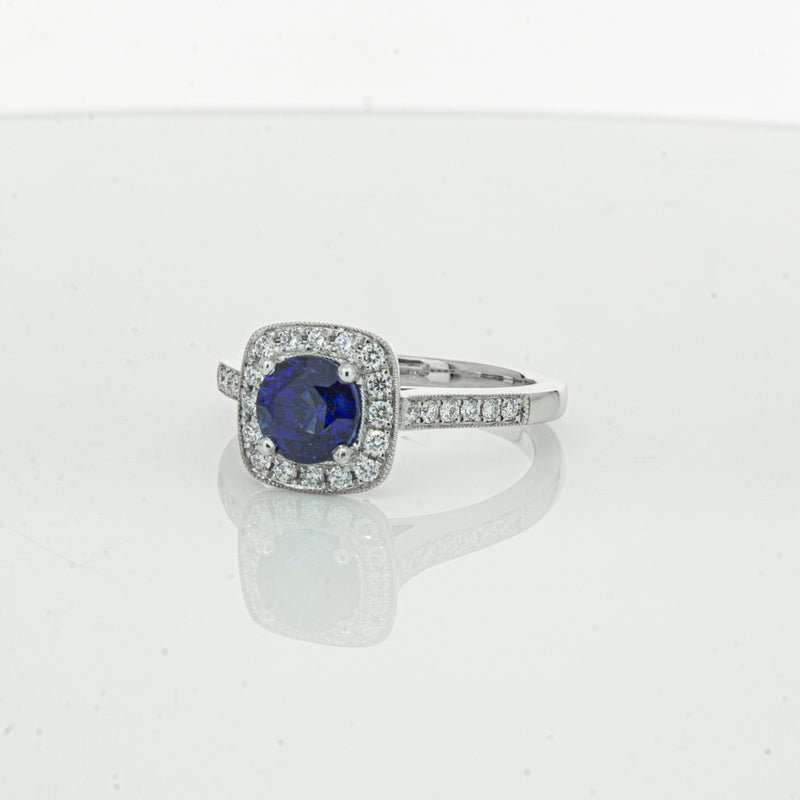 18ct White Gold 1.56ct Sapphire & Diamond Aurora Ring-Ring-Walker & Hall
