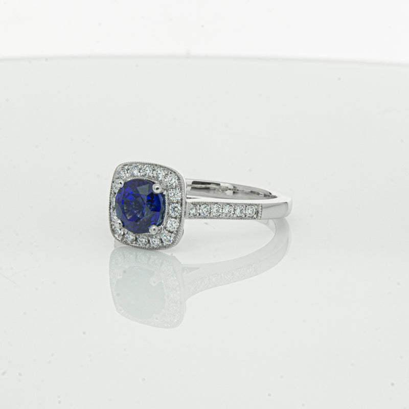18ct White Gold 1.56ct Sapphire & Diamond Aurora Ring-Ring-Walker & Hall
