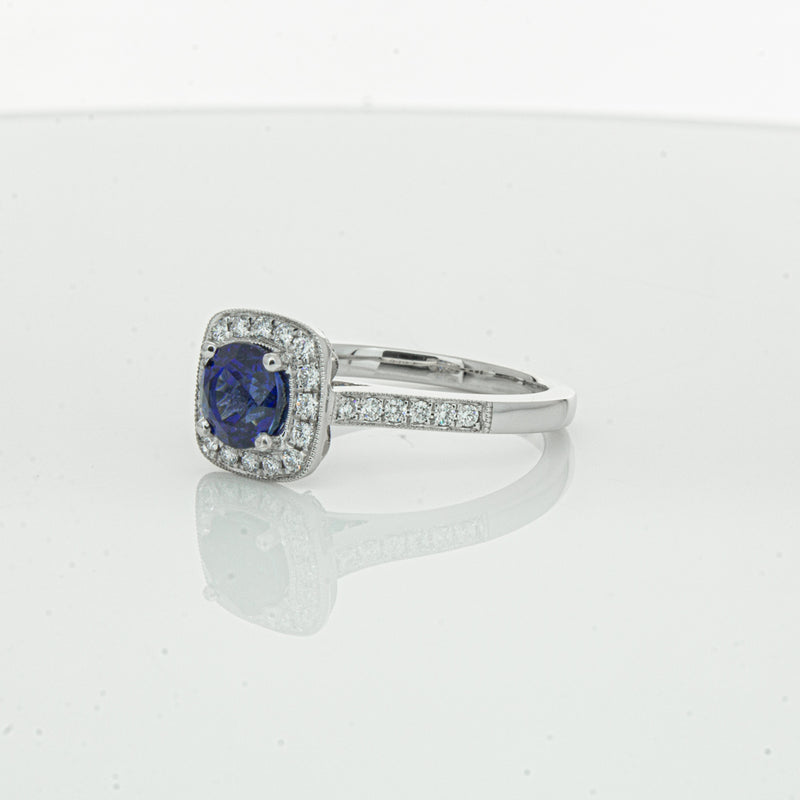 18ct White Gold 1.56ct Sapphire & Diamond Aurora Ring-Ring-Walker & Hall