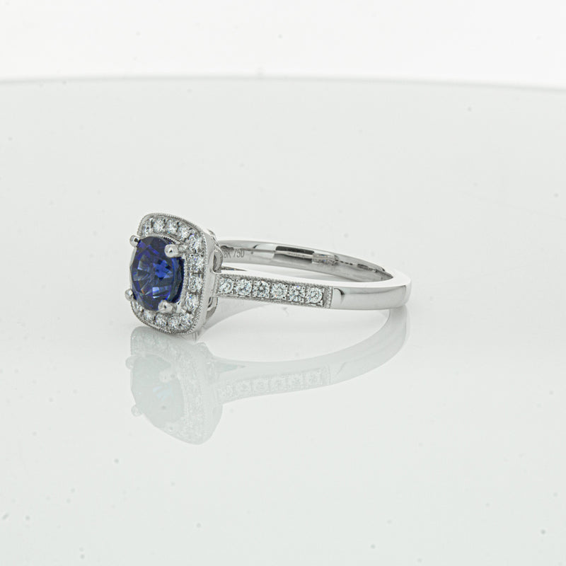 18ct White Gold 1.56ct Sapphire & Diamond Aurora Ring-Ring-Walker & Hall